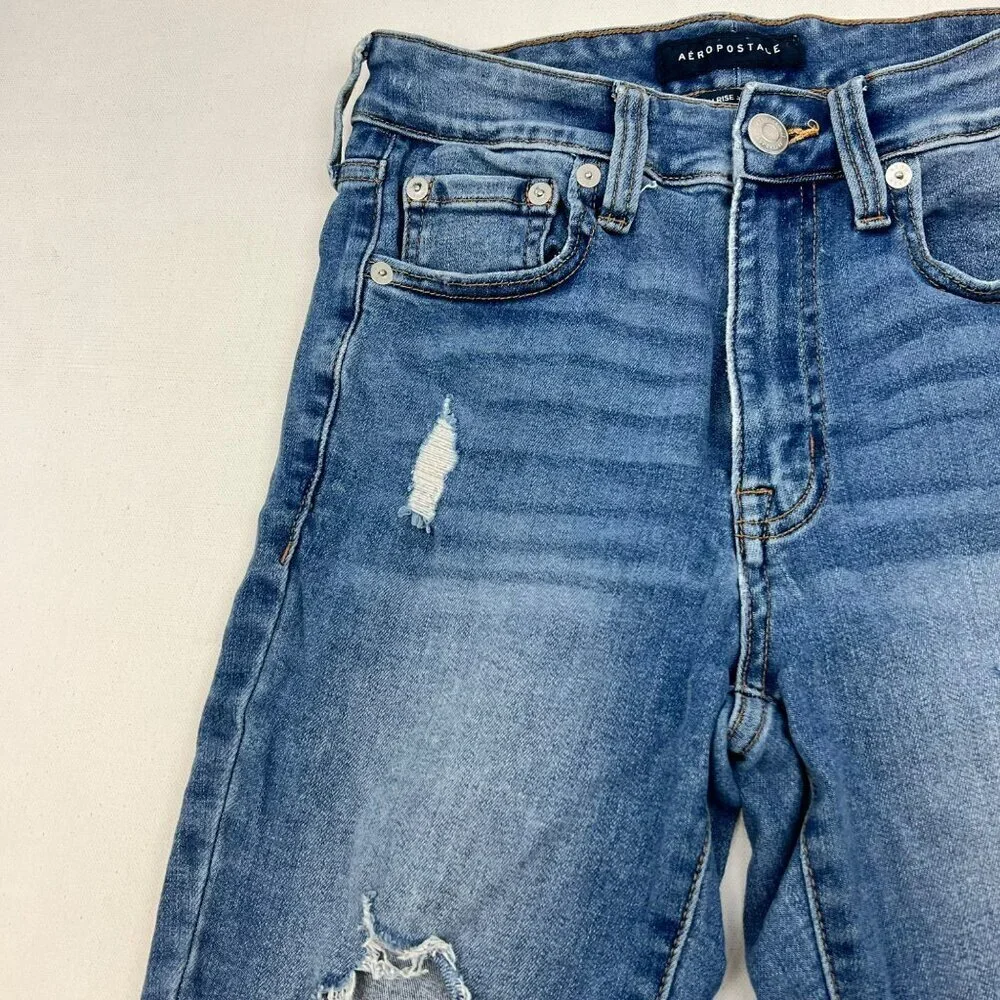 Aeropostale Womens Distressed Jeggings Five Pocket Size 4 - Picture 4 of 9